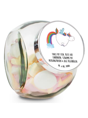 Mr. & Mrs. Panda Teedose Einhorn Fliegendes Pferd mit Spruch in Weiß