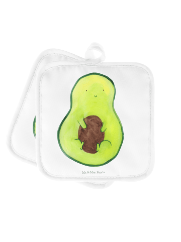 Mr. & Mrs. Panda Backhandschuhe Avocado Kern ohne Spruch in Weiß