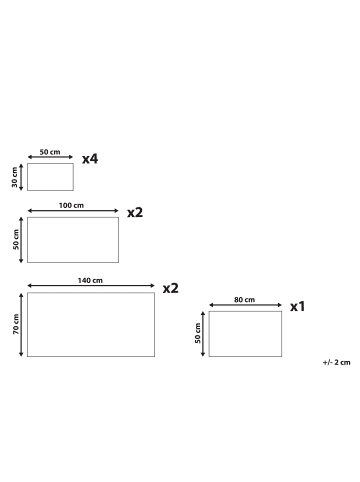Beliani 9er-Set Handtuch AREORA in Weiß