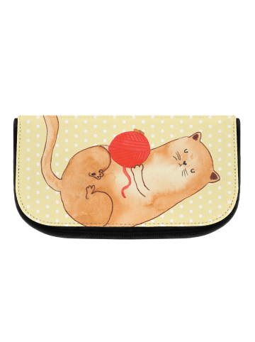 Mr. & Mrs. Panda Organizer Tasche Katze Wolle ohne Spruch in Gelb Pastell
