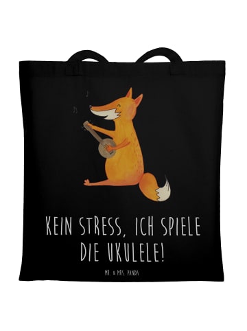 Mr. & Mrs. Panda Tragetasche Ukulele Entspannung mit Spruch in Schwarz