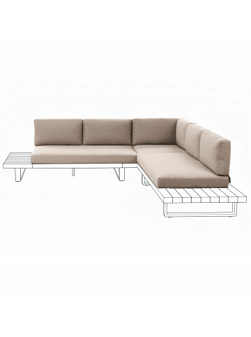 Beliani Kissenbezug MYKONOS in Beige - (W) 136 x (H) 11 x (L) 75 cm