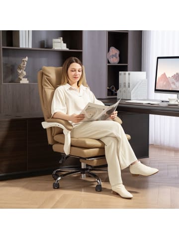 HOMCOM Bürostuhl in Braun 76L x 65B x 121H cm