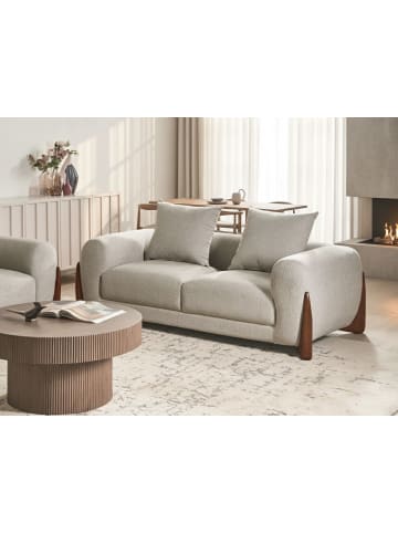 Beliani 2-Sitzer Sofa VINLIDEN in Beige/Braun - (W) 180 x (H) 62 x (L) 87 cm