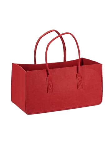 relaxdays 2x Kaminholztasche in Rot