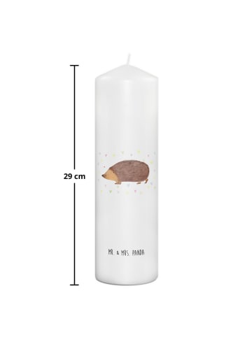 Mr. & Mrs. Panda Kerze Igel Herzen ohne Spruch in Weiß