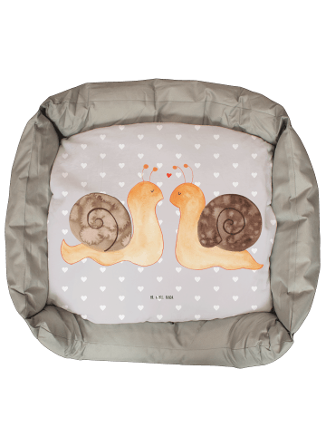 Mr. & Mrs. Panda Katzenkorb Schnecken Liebe ohne Spruch in Grau Pastell
