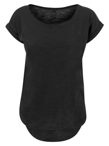 F4NT4STIC Damen  T-Shirt Lang PLUS SIZE Kanagawa Welle in schwarz