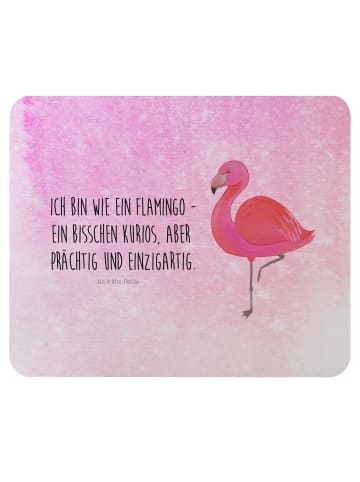 Mr. & Mrs. Panda Mouse Pad Flamingo Classic mit Spruch in Aquarell Pink