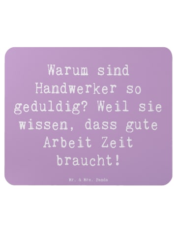 Mr. & Mrs. Panda Mauspad Spruch Handwerker Geduld mit Spruch in Lavendeltraum