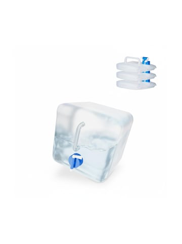 relaxdays 4x Wasserkanister in Transparent/Blau 5 Liter