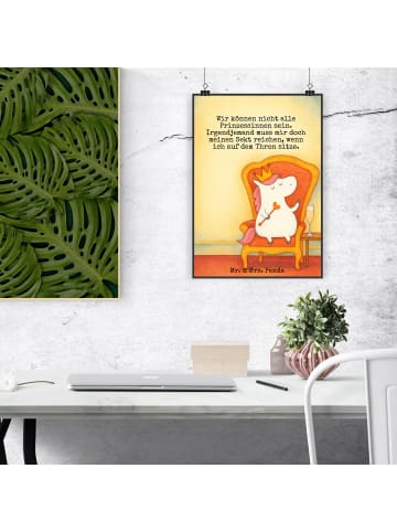 Mr. & Mrs. Panda Poster Einhorn Prinzessin Design mit Spruch in Weiß