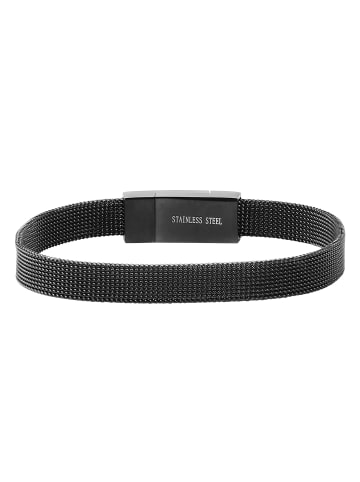 Adeliás Unisex Armband – Textilarmband aus Edelstahl 20,5 cm in weiß