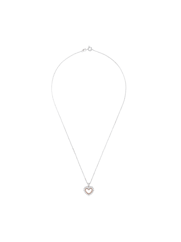 Amor Kette mit Anhänger Silber 925, rhodiniert+rosévergoldet in Bicolor