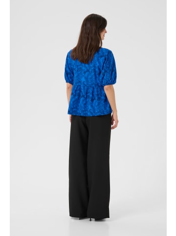 CULTURE Kurzarm-Bluse CUtaylar Relaxed fit in Victoria Blue/Dress Blues