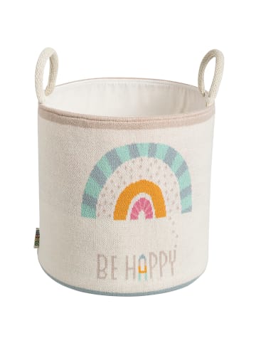 howa Aufbewahrungskorb Spielzeugkorb "be happy"Baumwolle,Strick, Ø 26cm, ab 0 Jahren