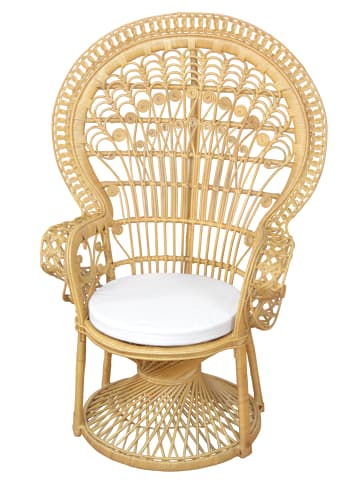 möbel-direkt Rattansessel Pfauenthron mit Sitzkissen in beige