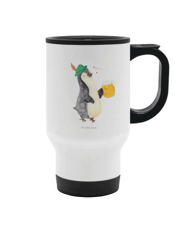 Mr. & Mrs. Panda Kaffeebecher Pinguin Bier ohne Spruch in Weiß