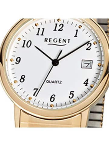 Regent Analog-Armbanduhr Regent Zugarmband gold mittel (ca. 35mm)