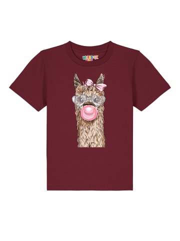 wat? Apparel T-Shirt Alpaka in Weinrot