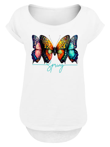 F4NT4STIC Long Cut T-Shirt Schmetterling Illusion Long in weiß