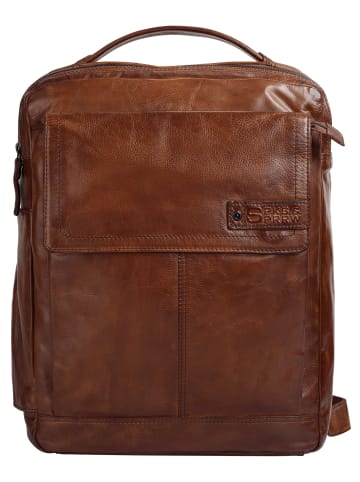 SPIKES & SPARROW Rucksack echt Leder in cognac