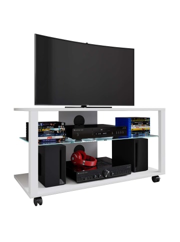 ebuy24 TV Tisch FolasL 4 Weiß 90 x 41 cm