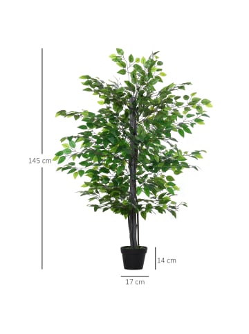 Outsunny Künstliche Banyan Baum-Ø 20 x 145H cm-Grün