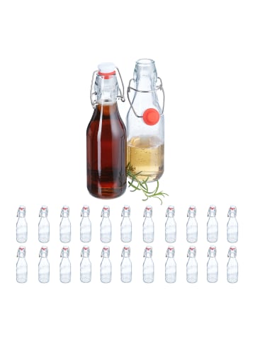 relaxdays 24 x Glasflaschen in Transparent - 250 ml