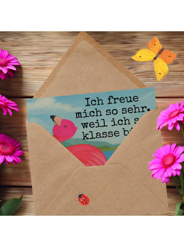 Mr. & Mrs. Panda Deluxe Karte Flamingo Stolz Design mit Spruch in Weiß
