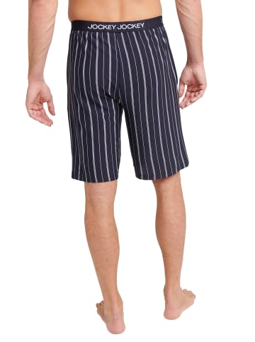Jockey Nachtwäsche Everyday Knit Bermuda in Dunkelblau/Weiß