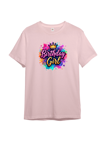 PAULGOS Kinder T-Shirt, Birthday Girl in Rosa