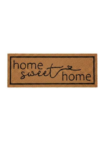 relaxdays Fußmatte "home sweet home" in Natur/ Schwarz - 75 x 25 cm