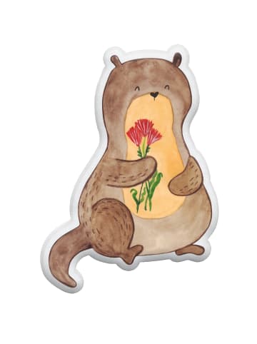 Mr. & Mrs. Panda Kissen Otter Blumenstrauß ohne Spruch in Weiß