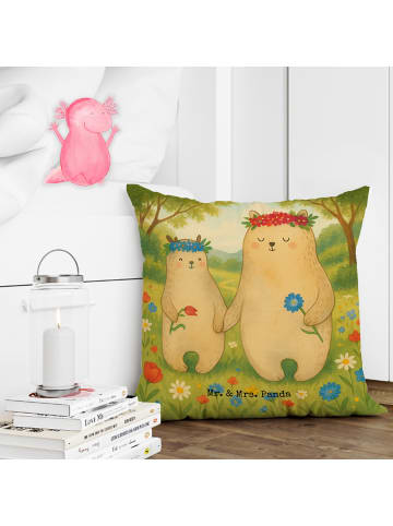 Mr. & Mrs. Panda zier kissen Bären mit Blumenkranz Design ohne S... in Weiß