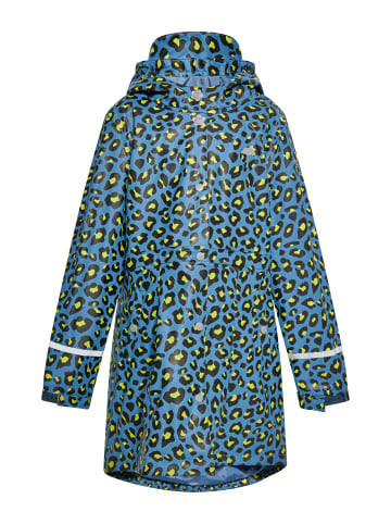Schmuddelwedda Mädchen (Kids) Regenparka in Stahlblau Limette Leo