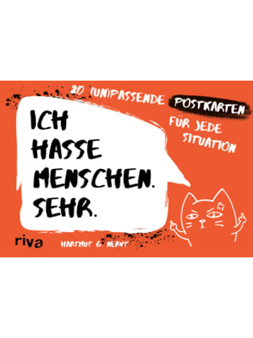 Riva Verlag Papeterie/PBS - Ich hasse Menschen. Sehr. - 20 (un)passende Postkarten für