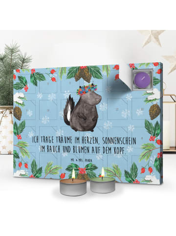 Mr. & Mrs. Panda Adventskalender Stinktier  mit Spruch in Eisblau