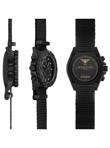 KHS Herren-Armbanduhr Shooter MKII Chronograph XTAC Schwarz