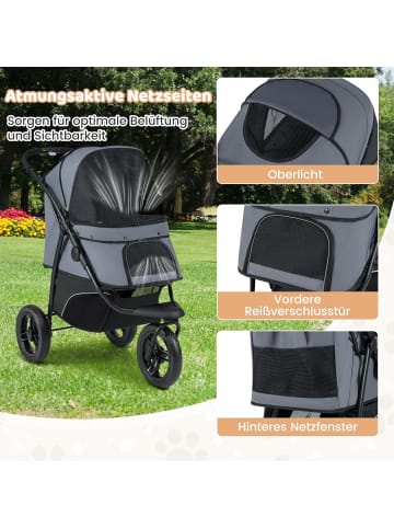 COSTWAY Hundewagen klappbar bis 25 kg in Grau