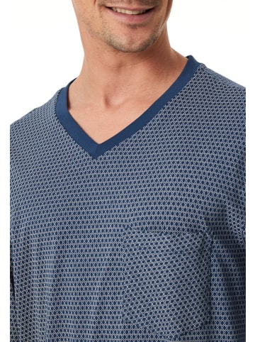 Schiesser Pyjama lang für Herren in blau