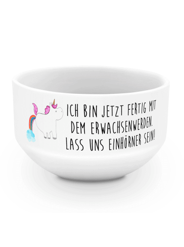 Mr. & Mrs. Panda Schüssel Einhorn Pupsen mit Spruch in Weiß