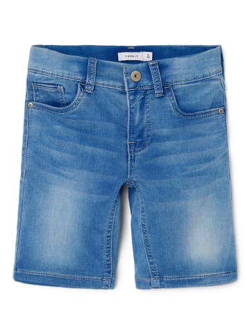 name it Long Shorts in medium blue denim