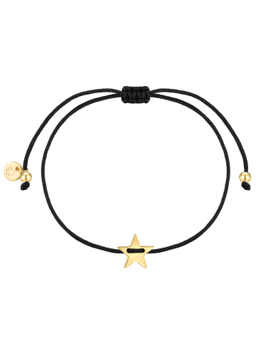 Glanzstücke München Armband Stern aus Textil und Sterling Silber in gelbgold