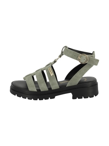 Les Tropéziennes par M Belarbi Flache Ledersandalen von Tobosued Grau