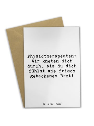 Mr. & Mrs. Panda Grußkarte Spruch Physiotherapeut Kneten mit Spruch in Weiß