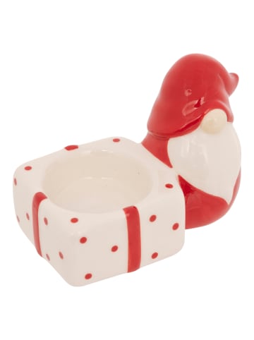 Atmosphera Créateur d'intérieur Kerzenhalter mit Weihnachtwichtel in Mehrfarben, (B) 5,7 x (H) 7,2 x (L) 10 cm