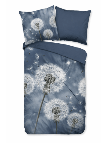 Good Morning Renforcé Bettwäsche - Wishfull - Pusteblumen, blau in blau