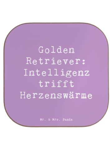 Mr. & Mrs. Panda Untersetzer Spruch Golden Retriever Liebe mit S... in Lavendeltraum