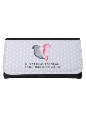 Mr. & Mrs. Panda Wallet Axolotl Freundin mit Spruch in Grau Pastell